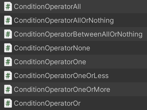 Conditions operators