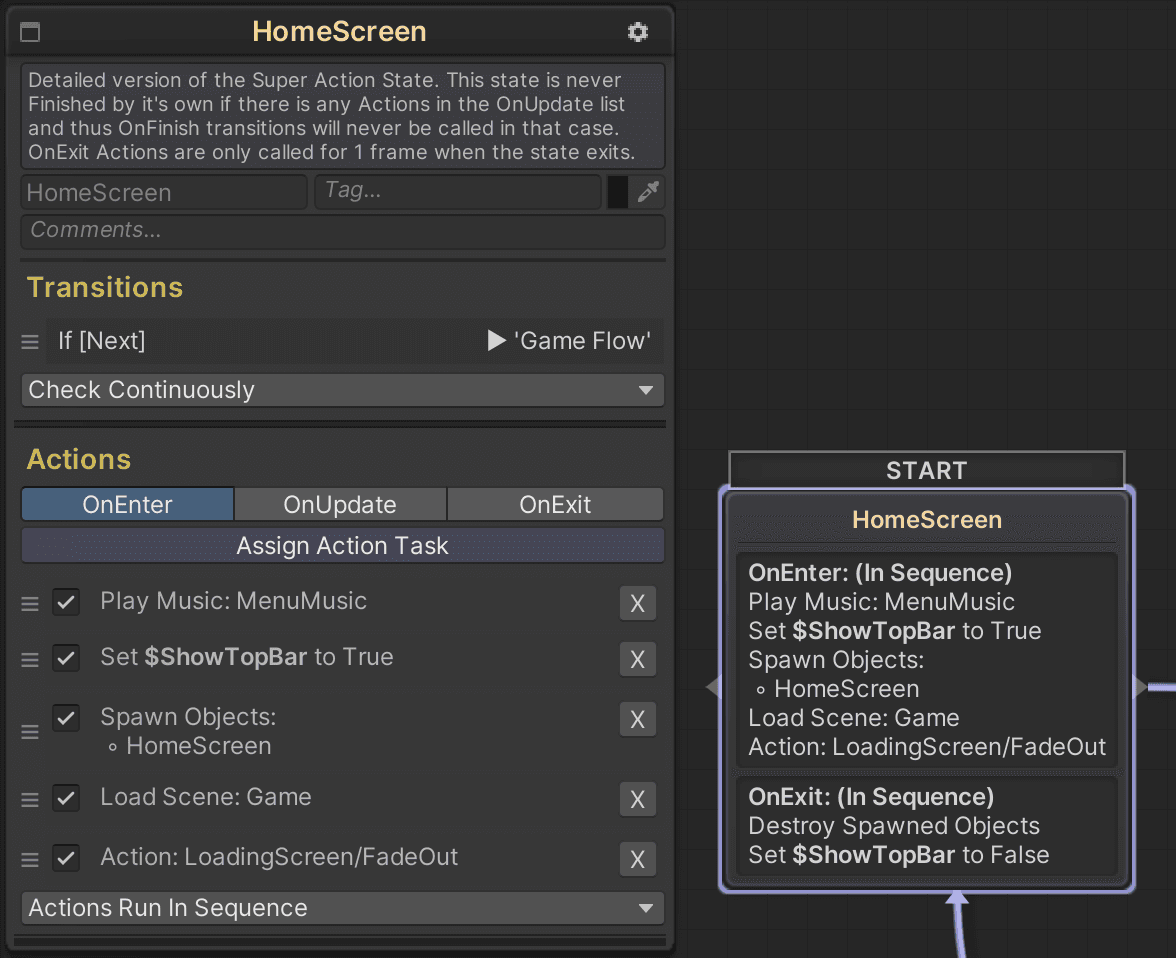 Flow actions