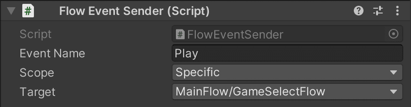 Flow event sender specific scope