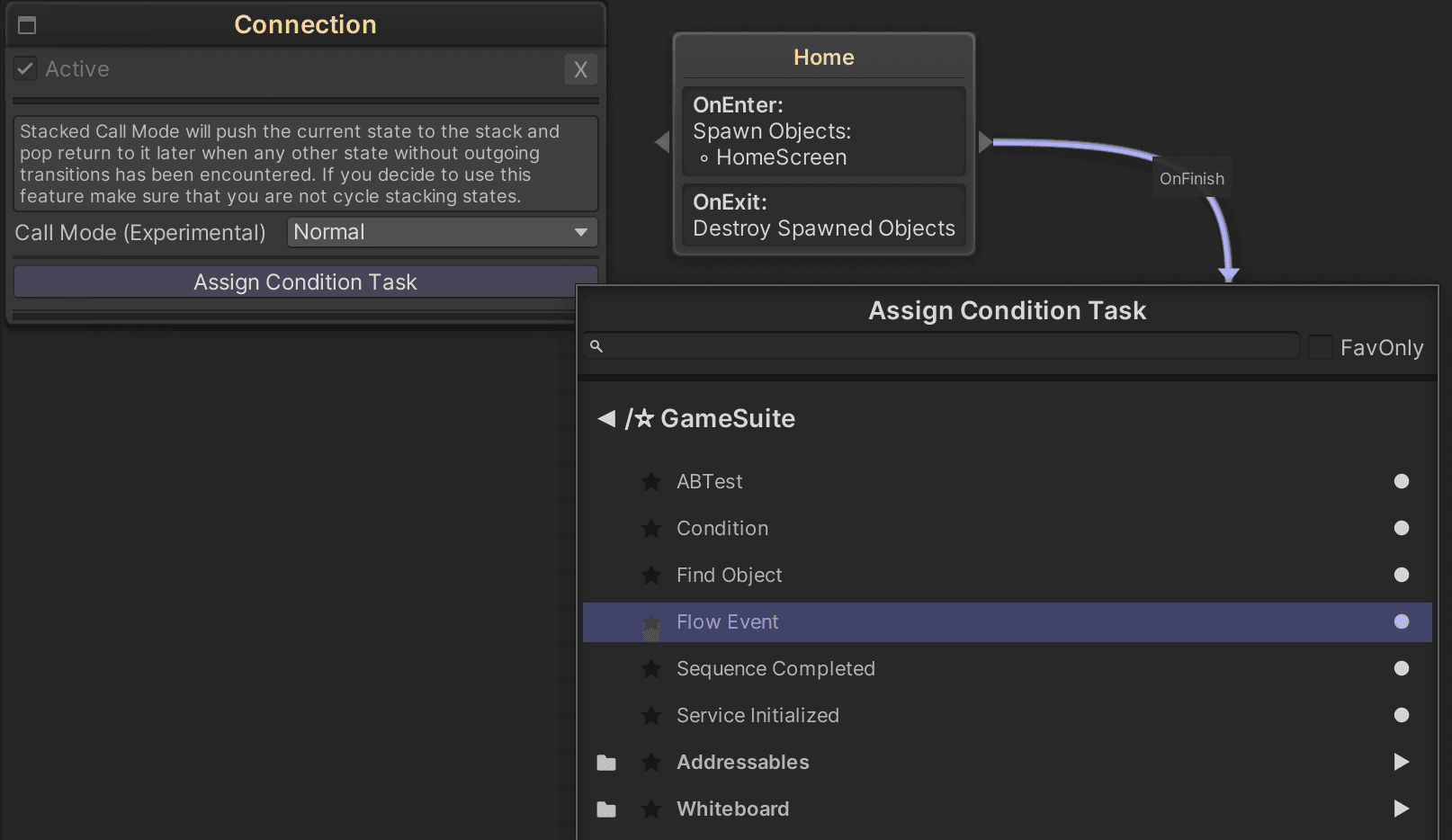 Flow select flow event