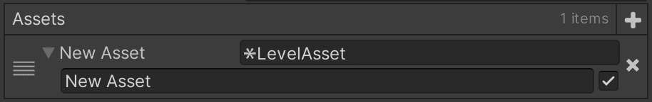 New level asset name