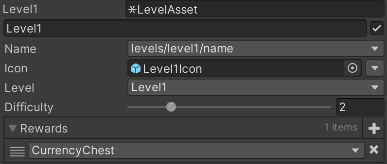 Level asset